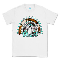 White blessed rainbow cowhide aztec Classic Tee - Jasminsmagicworld