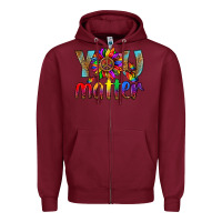 Burgundy Lgbtq You Matter With Leopard Zipper Hoodie - BundleAndBundleShop