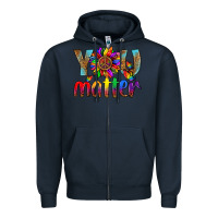 Navy Lgbtq You Matter With Leopard Zipper Hoodie - BundleAndBundleShop