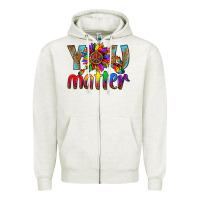 Oatmeal Heather Lgbtq You Matter With Leopard Zipper Hoodie - BundleAndBundleShop