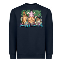 Navy Gnome Bunny Happy Eater Day Heavyweight Sweatshirt - NancyCooperArtShop