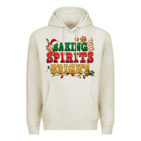Oatmeal Heather Baking spirits bright Premium Hoodie - NancyCooperArtShop