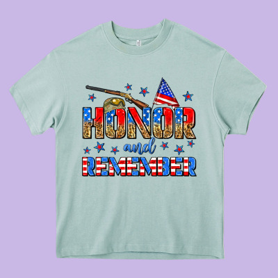 Honor And Remember Heavy Core Tee Designed By Zillion Design Studio