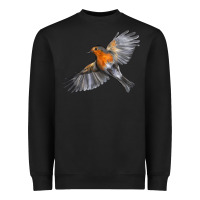 Black Flying American Robin Heavyweight Sweatshirt - LillyAllenDesigns