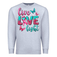Heather Grey live love fight breast cancer Premium Sweatshirt - texasbilliewilder