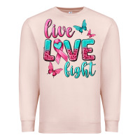 Pale Pink live love fight breast cancer Premium Sweatshirt - texasbilliewilder