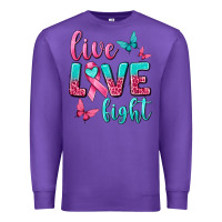 Purple live love fight breast cancer Premium Sweatshirt - texasbilliewilder