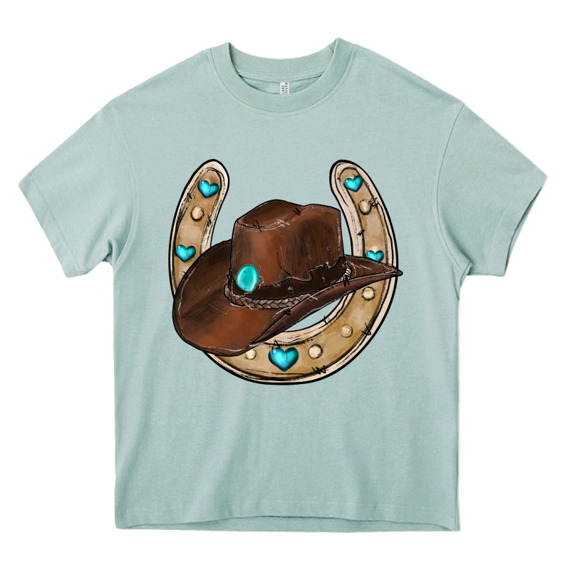 Horseshoe Cowboy Hat Heavy Core Tee by RanaPortraitStore | Teevron