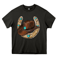 Asphalt horseshoe cowboy hat Heavy Core Tee - RanaPortraitStore