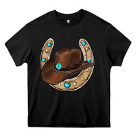 Black horseshoe cowboy hat Heavy Core Tee - RanaPortraitStore