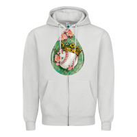 Dove Grey baseball and western roses teardrop  6 Zipper Hoodie - BundleAndBundleShop