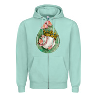 Seafoam baseball and western roses teardrop  6 Zipper Hoodie - BundleAndBundleShop