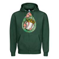 Sports Green baseball and western roses teardrop  6 Zipper Hoodie - BundleAndBundleShop