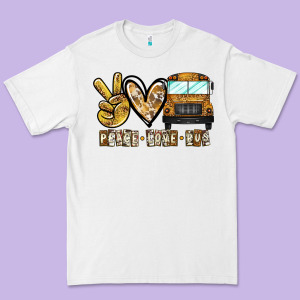 Peace Love Bus Premium Tee Designed By Cowhidedigitalart