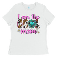 White i am cool mom Ladies Tee - texasbilliewilder