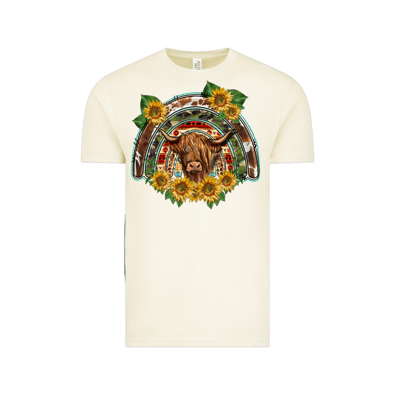 Scottish Calf Sunflowers Rainbow Vintage Tee by BarkalooDesign | Teevron