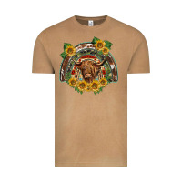 Vintage Camel scottish calf sunflowers rainbow Vintage Tee - BarkalooDesign
