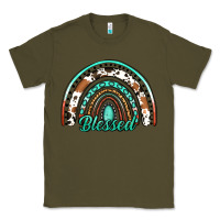 Army Green blessed western rainbow Classic Tee - Jasminsmagicworld