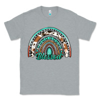 Heather Grey blessed western rainbow Classic Tee - Jasminsmagicworld