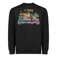Black Happy Easter Day Rodeo Heavyweight Sweatshirt - NancyCooperArtShop