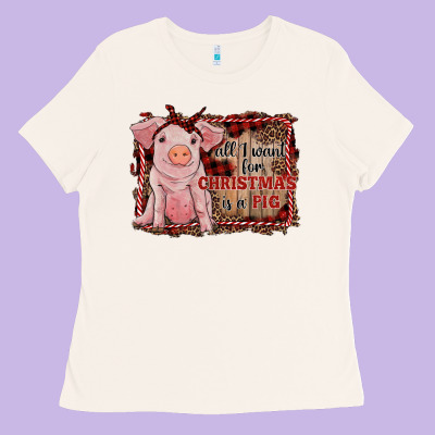 All I Want For Christmas Is A Pig Sitting Pig Ladies Tee Designed By Ranaportraitstore