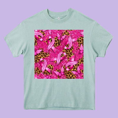 Breast Cancer With Ribbon And Butterfly Heavy Core Tee Designed By Texasbilliewilder