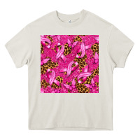 Cream Breast Cancer with Ribbon and Butterfly Heavy Core Tee - texasbilliewilder