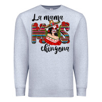 Heather Grey la mama mos chingona Premium Sweatshirt - texasbilliewilder