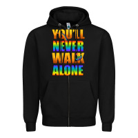 Black Lgbtq You'll Never Walk Alone With Peace Zipper Hoodie - BundleAndBundleShop