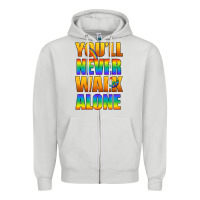 Dove Grey Lgbtq You'll Never Walk Alone With Peace Zipper Hoodie - BundleAndBundleShop