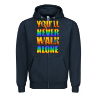Navy Lgbtq You'll Never Walk Alone With Peace Zipper Hoodie - BundleAndBundleShop