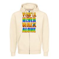 Sandshell Lgbtq You'll Never Walk Alone With Peace Zipper Hoodie - BundleAndBundleShop