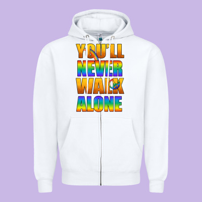 Lgbtq You'll Never Walk Alone With Peace Zipper Hoodie Designed By Bundleandbundleshop