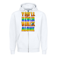 White Lgbtq You'll Never Walk Alone With Peace Zipper Hoodie - BundleAndBundleShop