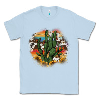 Dusty Blue cowhide aztec sunflowers cactus Classic Tee - AdoDesignShop
