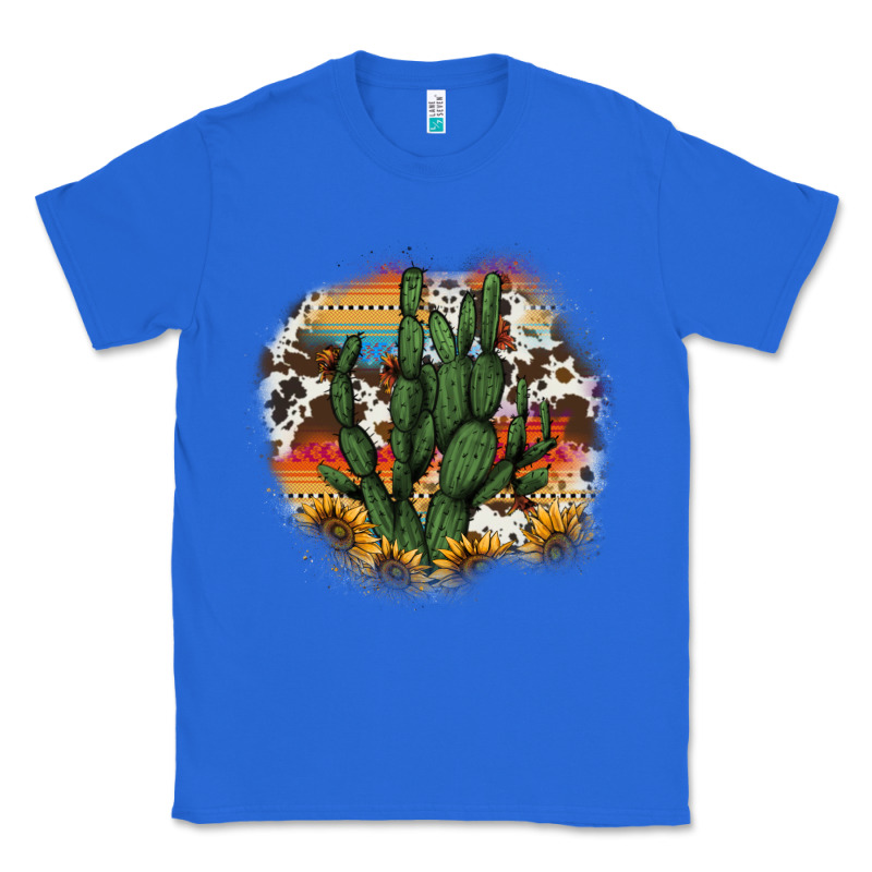 Cowhide Aztec Sunflowers Cactus Classic Tee by AdoDesignShop | Teevron