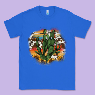Cowhide Aztec Sunflowers Cactus Classic Tee Designed By Adodesignshop