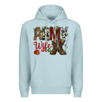 Blue Mist Christmas Army wife Premium Hoodie - NancyCooperArtShop
