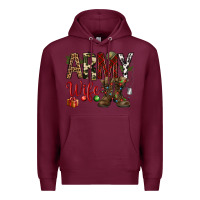 Burgundy Christmas Army wife Premium Hoodie - NancyCooperArtShop