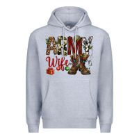 Heather Grey Christmas Army wife Premium Hoodie - NancyCooperArtShop