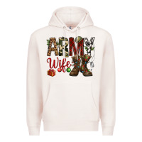 Pale Pink Christmas Army wife Premium Hoodie - NancyCooperArtShop