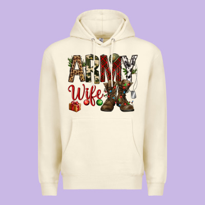 Christmas Army Wife Premium Hoodie Designed By Nancycooperartshop