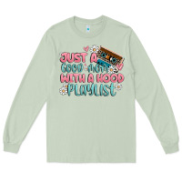 Matcha just a good mom with a hood playlist Long Sleeve Tee - MaliasSmallBusiness