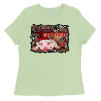 Matcha all i want for christmas is a pig baby Ladies Tee - RanaPortraitStore