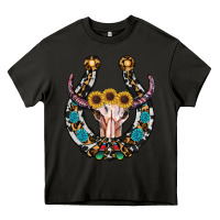 Asphalt western horseshoe skull Heavy Core Tee - RanaPortraitStore