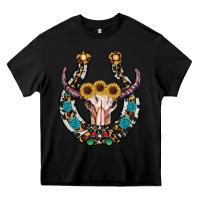 Black western horseshoe skull Heavy Core Tee - RanaPortraitStore