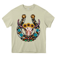 Mossy western horseshoe skull Heavy Core Tee - RanaPortraitStore