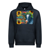 Navy Cow Serape Just a Little Moody Urban Hoodie - CowCowDesign