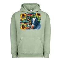 Pigment Oil Green Cow Serape Just a Little Moody Urban Hoodie - CowCowDesign