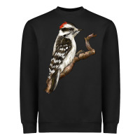 Black Downy Woodpecker Heavyweight Sweatshirt - LillyAllenDesigns
